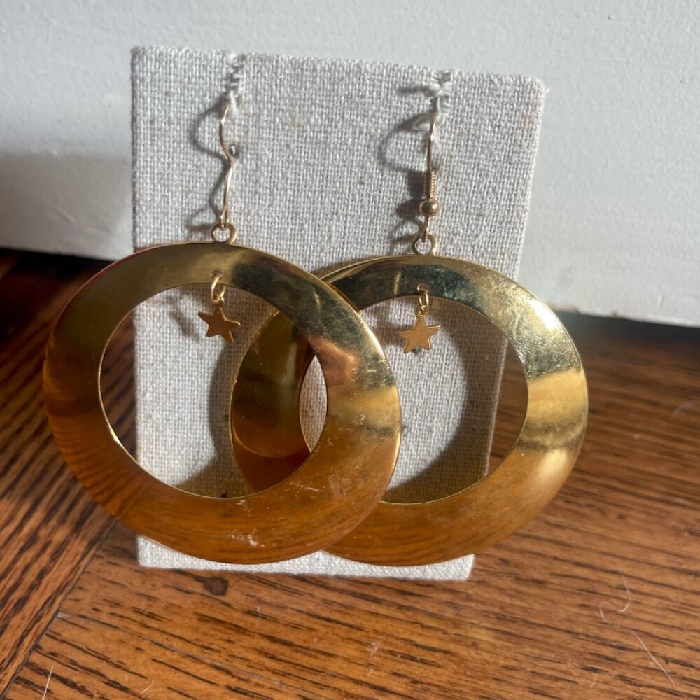 Gold Hippie Hoop with Star